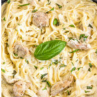 detalle de plato de pasta