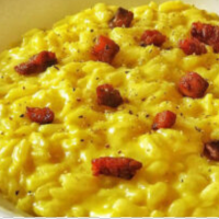 detalle de plato de risotto