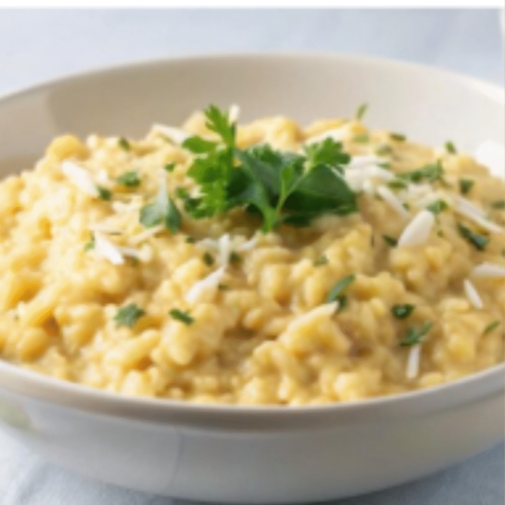 detalle de plato de risotto