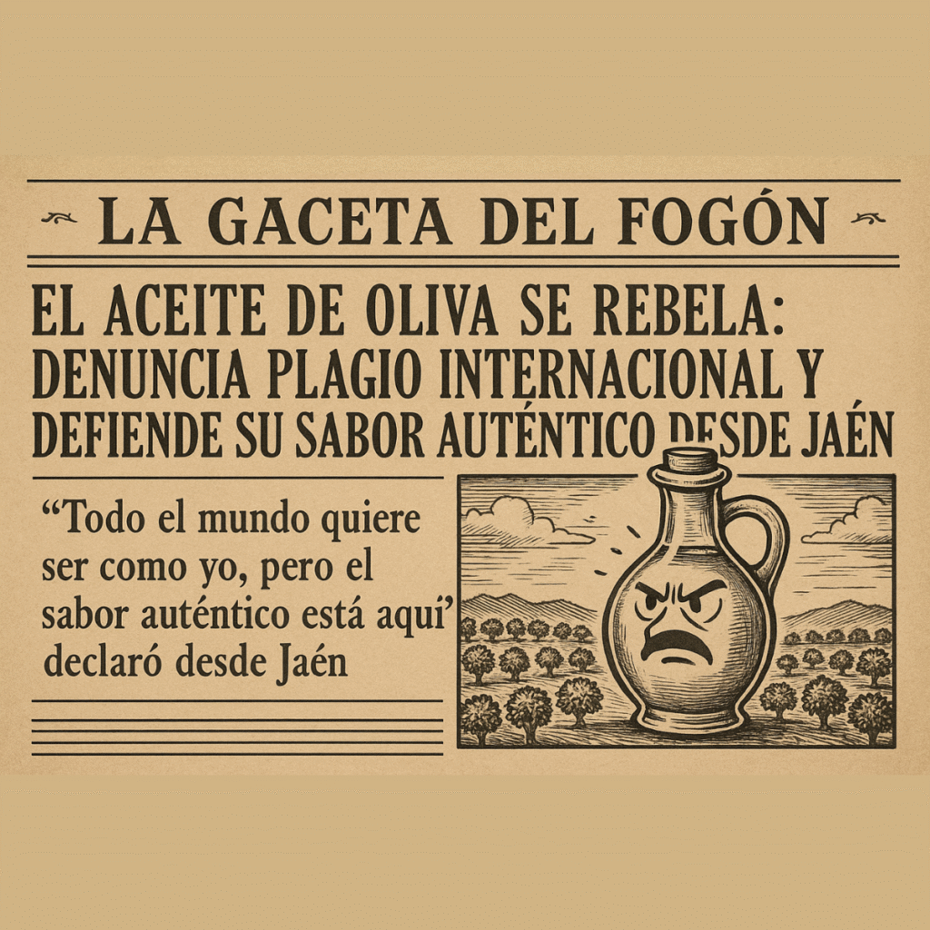 cartel vintage sepia del enfado del aceite de oliva