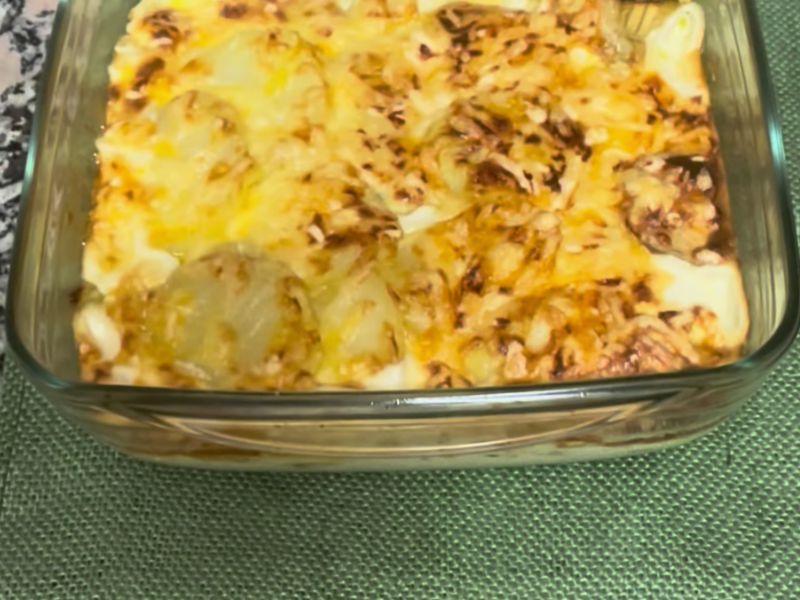 gratinado de patata y berenjena