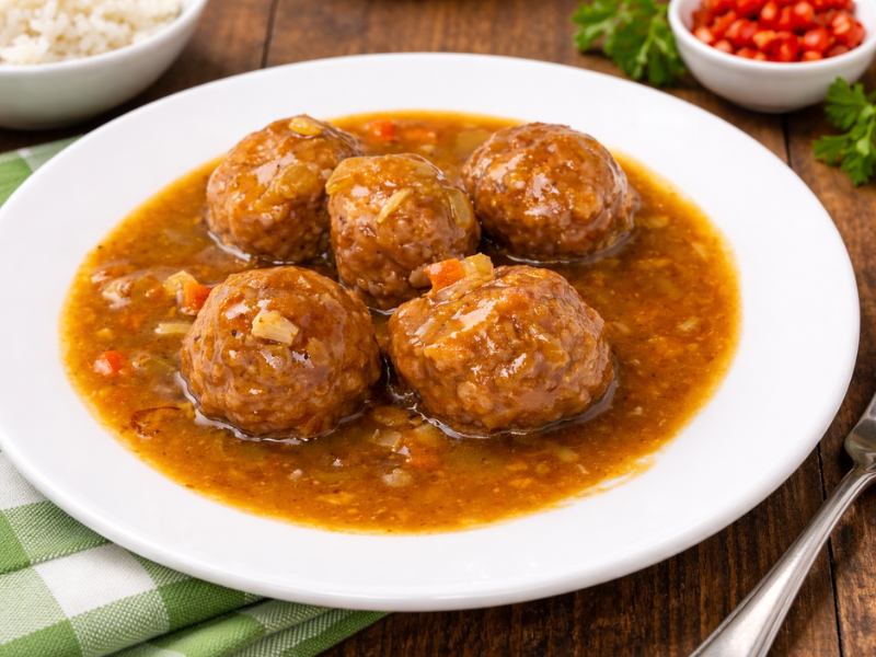 albondigas de pollo en salsa de la abuela