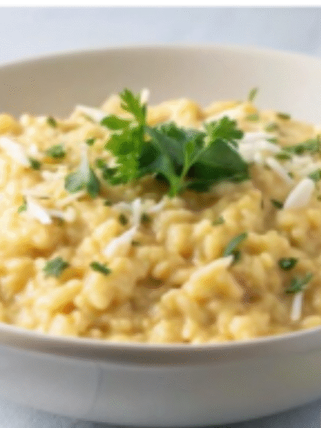 detalle de plato de risotto
