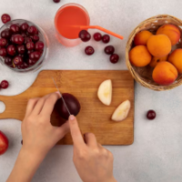 fruta cortada vista desde arriba