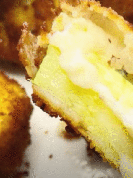 medallones de calabacin con bechamel rebozados y fritos
