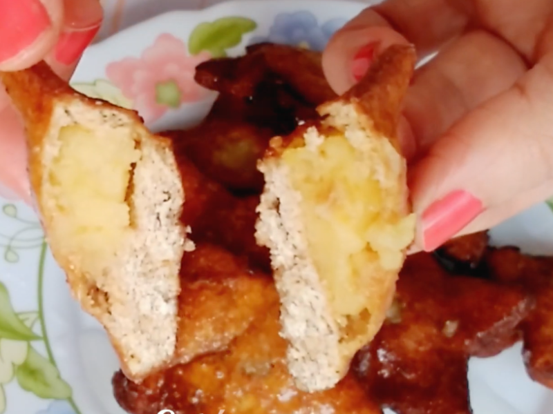 estrellita rellena cortada por la mitad