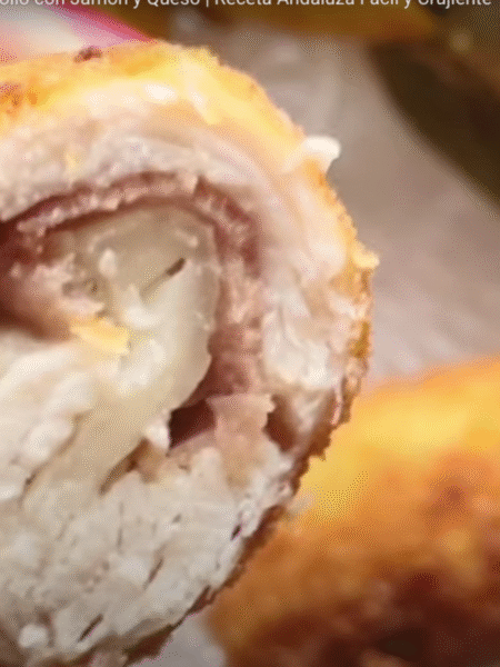 detalle de flamenquin cortado