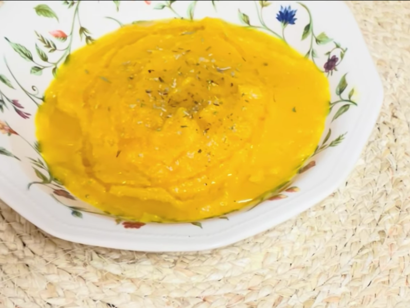 crema de calabaza con aceite