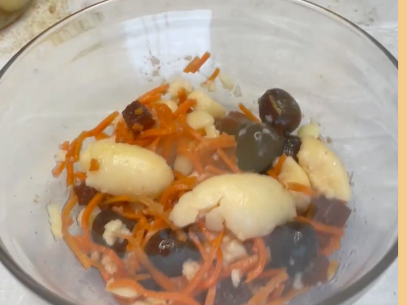 ensalada de patata, zanahoria y remolacha