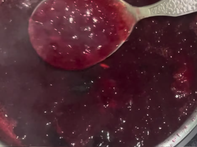 se muestra la textura de la fruta cocida