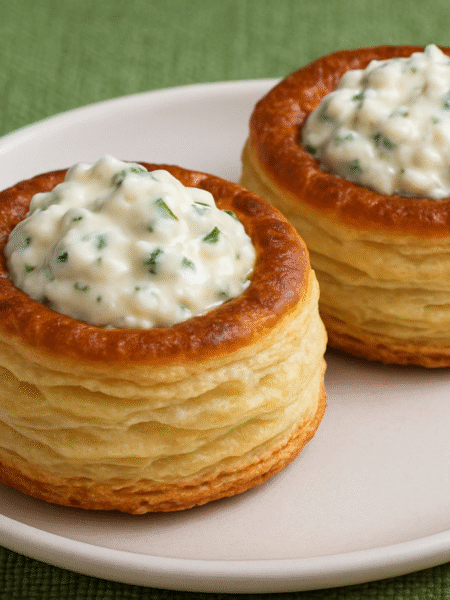 volovanes con pan de molde con relleno cremoso