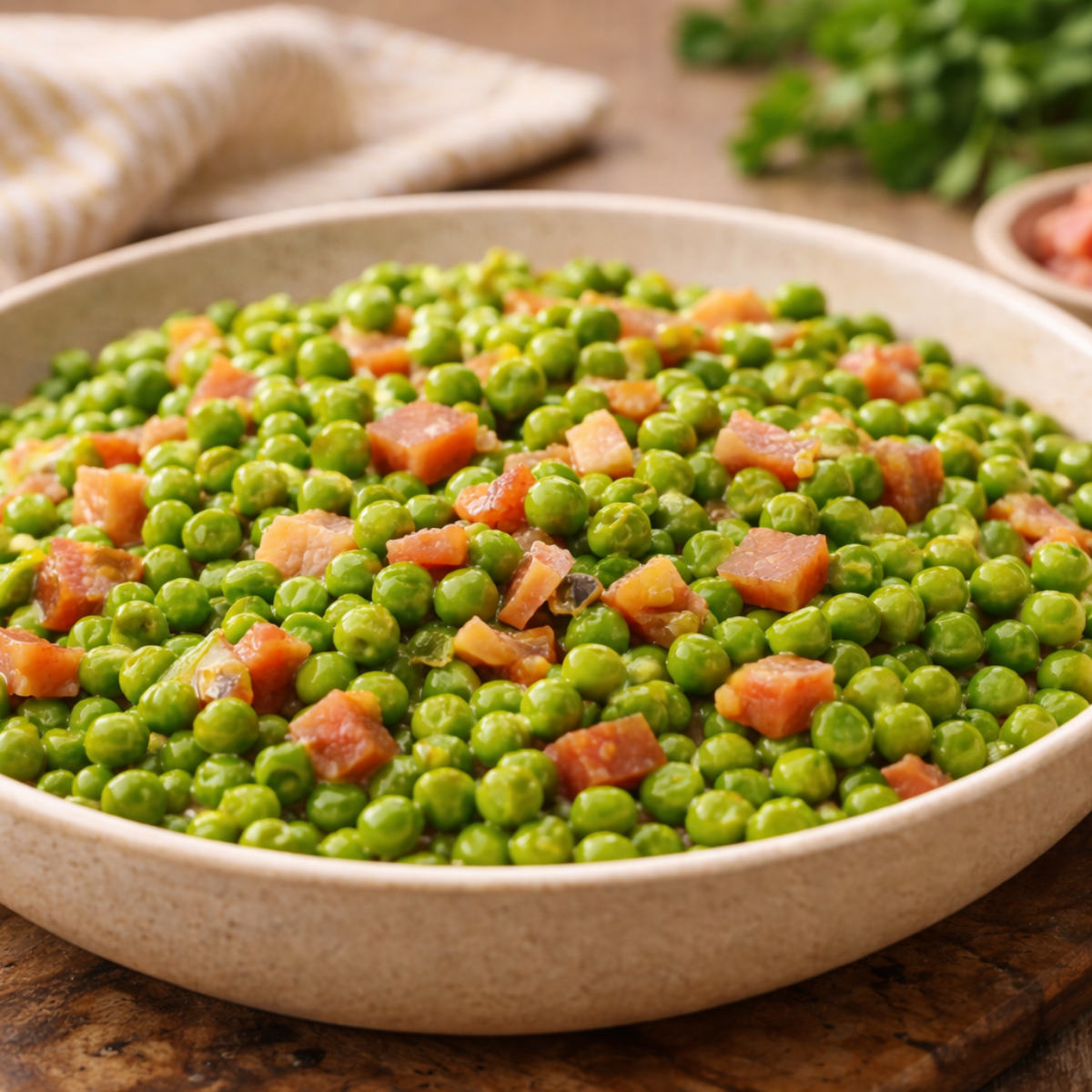 Irresistibles Guisantes con jamón en mambo.