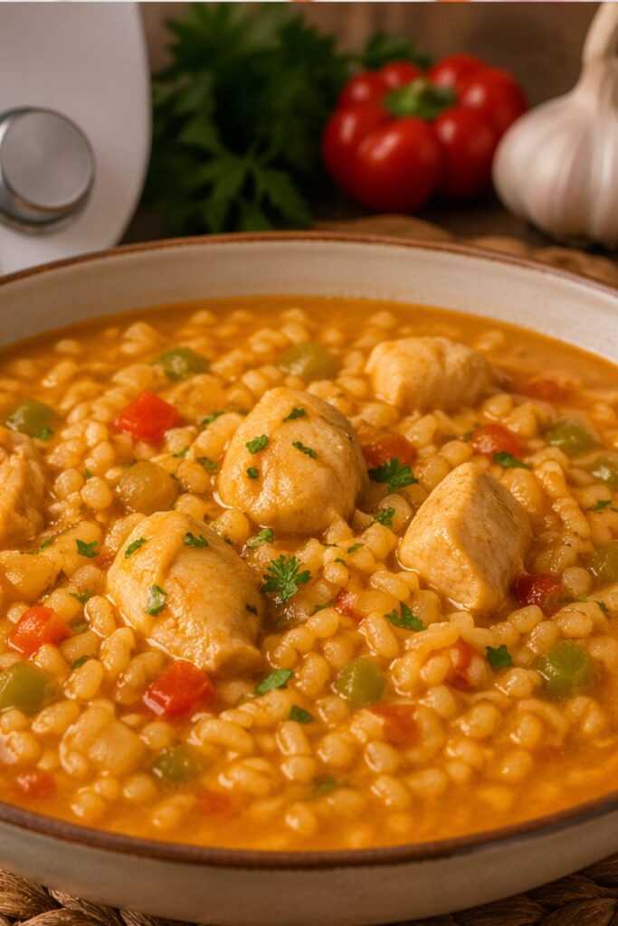 plato de arroz caldoso en thermomix