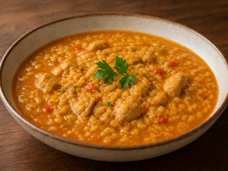 plato de arroz caldoso en thermomix