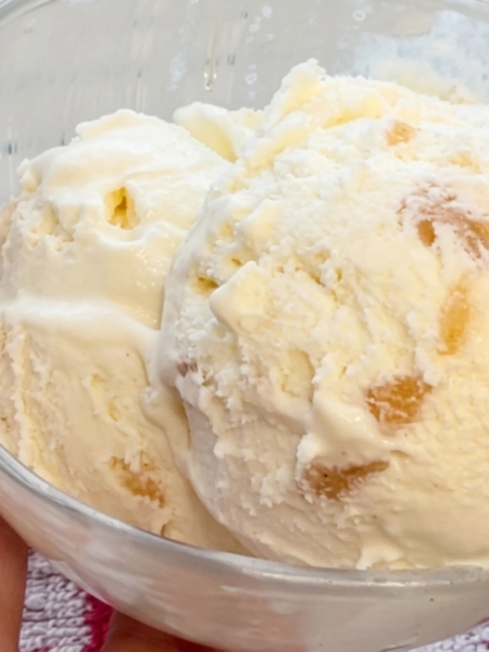 helado de sidra de manzana en bol